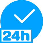 24 hour blue logo