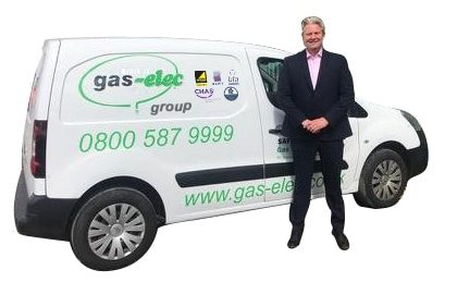 nick next to gas elec van