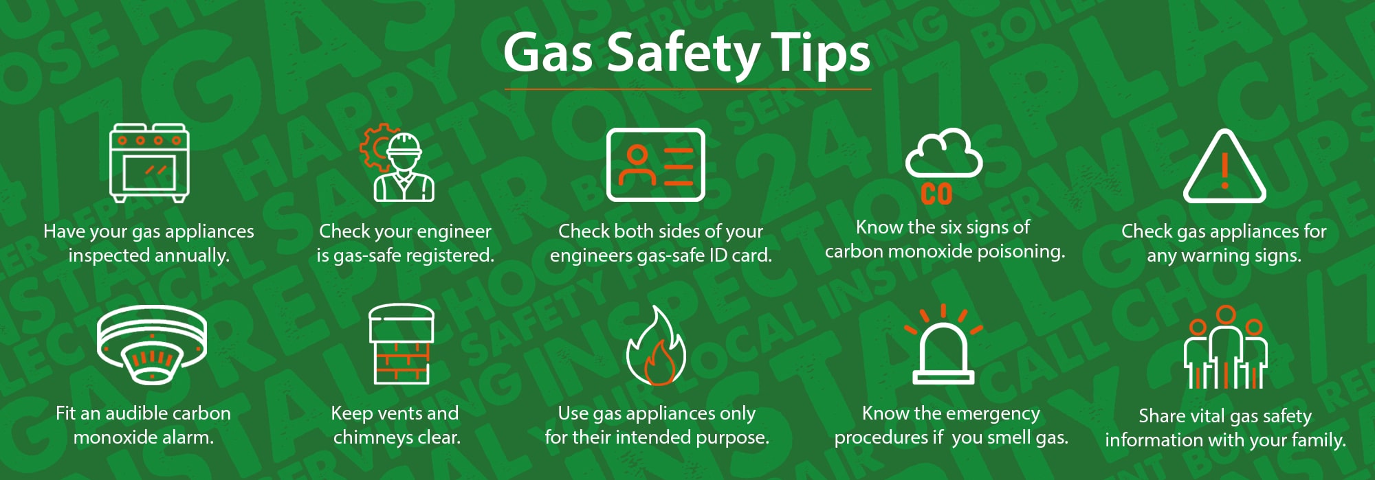 Safety Tips Banner Gas safety tips