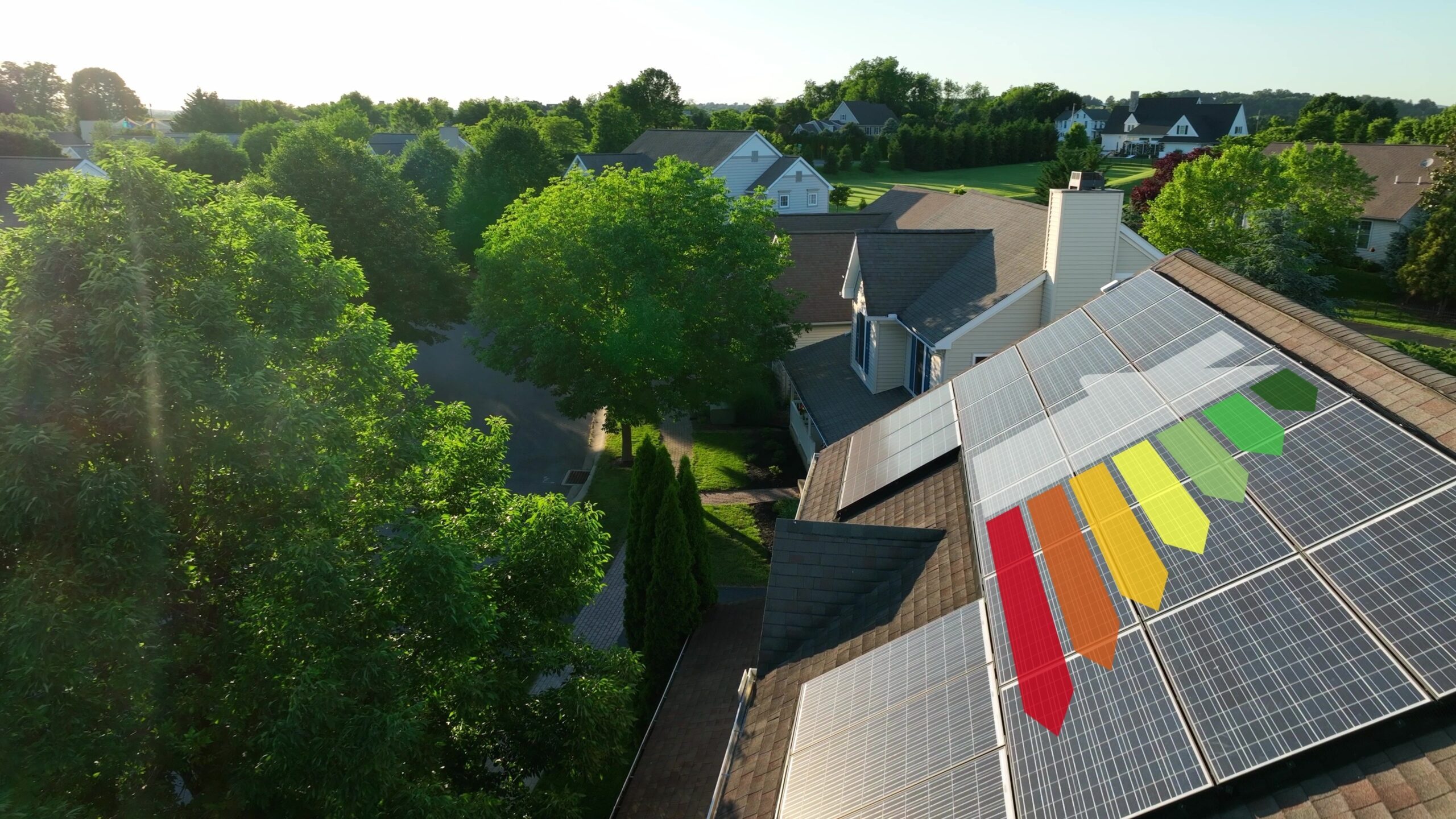 Rooftop,Solar,Panels,With,Graphic,Of,Energy,Efficiency,Scale,In EPC rating